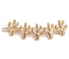 Cactus haarclip gold