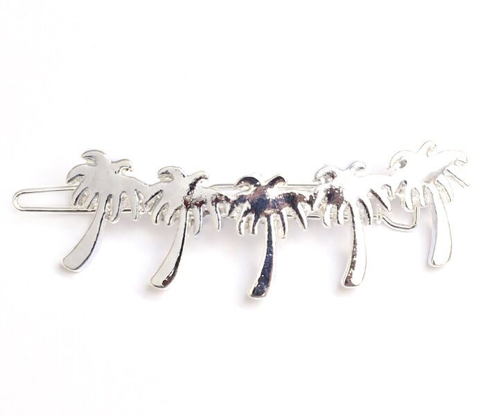 Silver hair clip palm