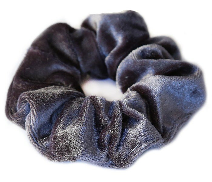 Velvet scrunchie grey/blue