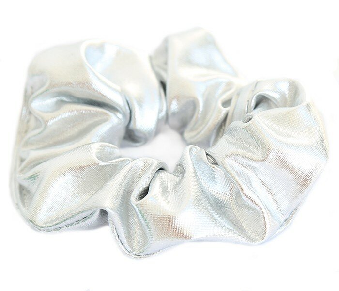 Metallic scrunchie silver