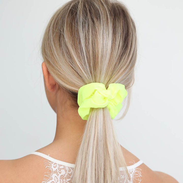 Chouchou mousseline neon yellow