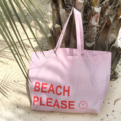 Sac de plage en toile beach please pink