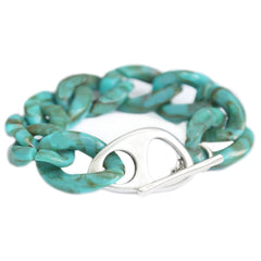 Bracelet azur marble chain argent