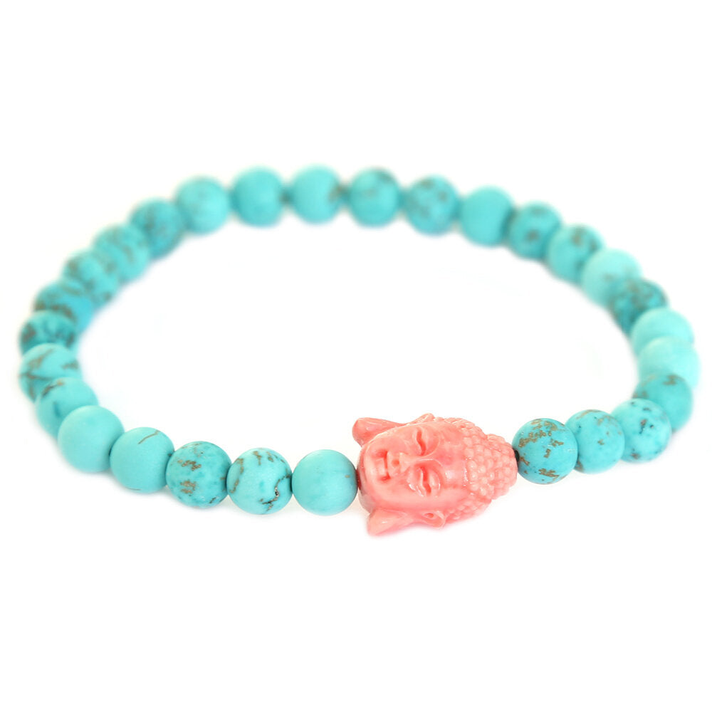 Bracelet Bouddha turquoise corail