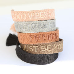 Bracelet tissé in stars we trust noir