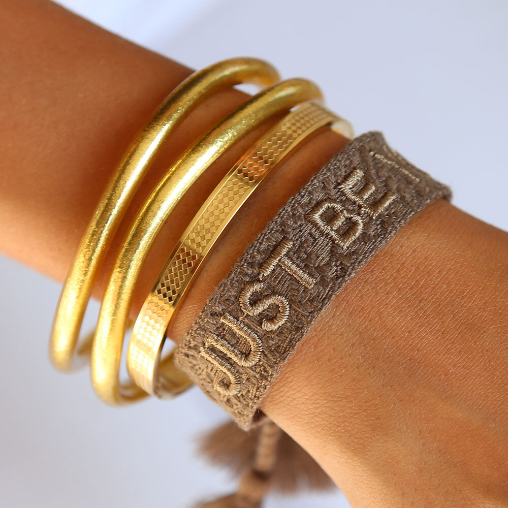 Gewebtes armband just be you taupe