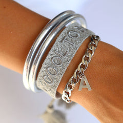 Gewebtes armband cool to be kind light grey