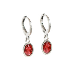 Boucles d'oreilles en argent madonna red