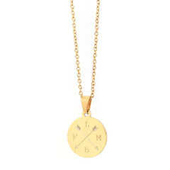 Gegraveerde ketting goud - double arrow & 4 initials