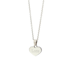 Gegraveerde ketting zilver - heart name