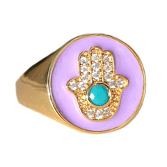 Ring hamsa lilac