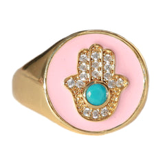 Ring hamsa pink