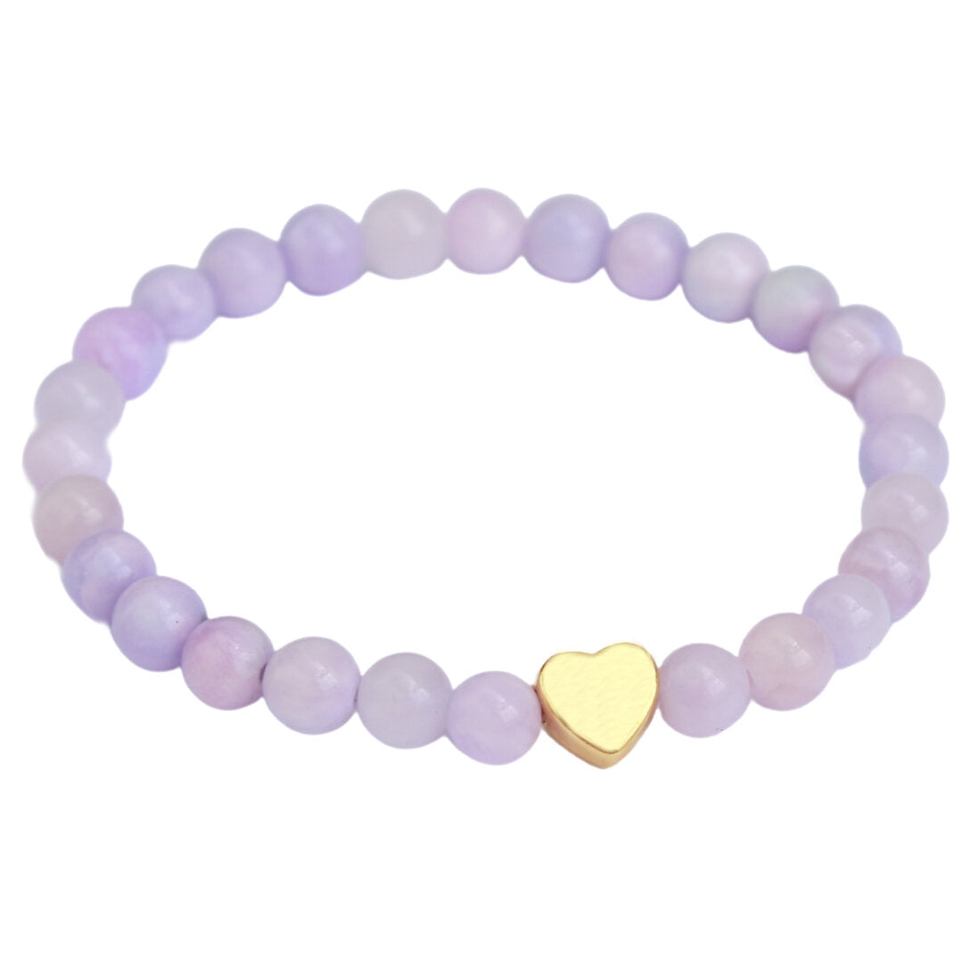 Bracelet lilac gemstone heart