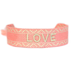 Bracelet tissé love peach