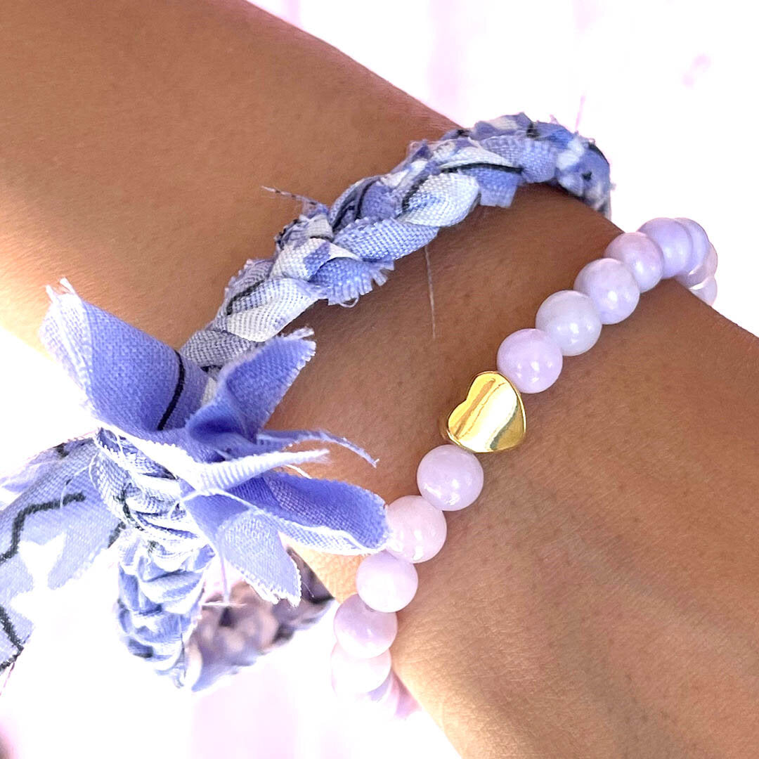 Bracelet lilac gemstone heart