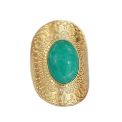 Ring boho amazonite gold