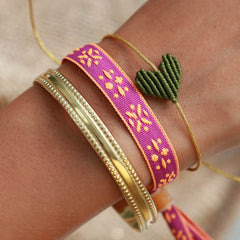 Gouden bangle double dots