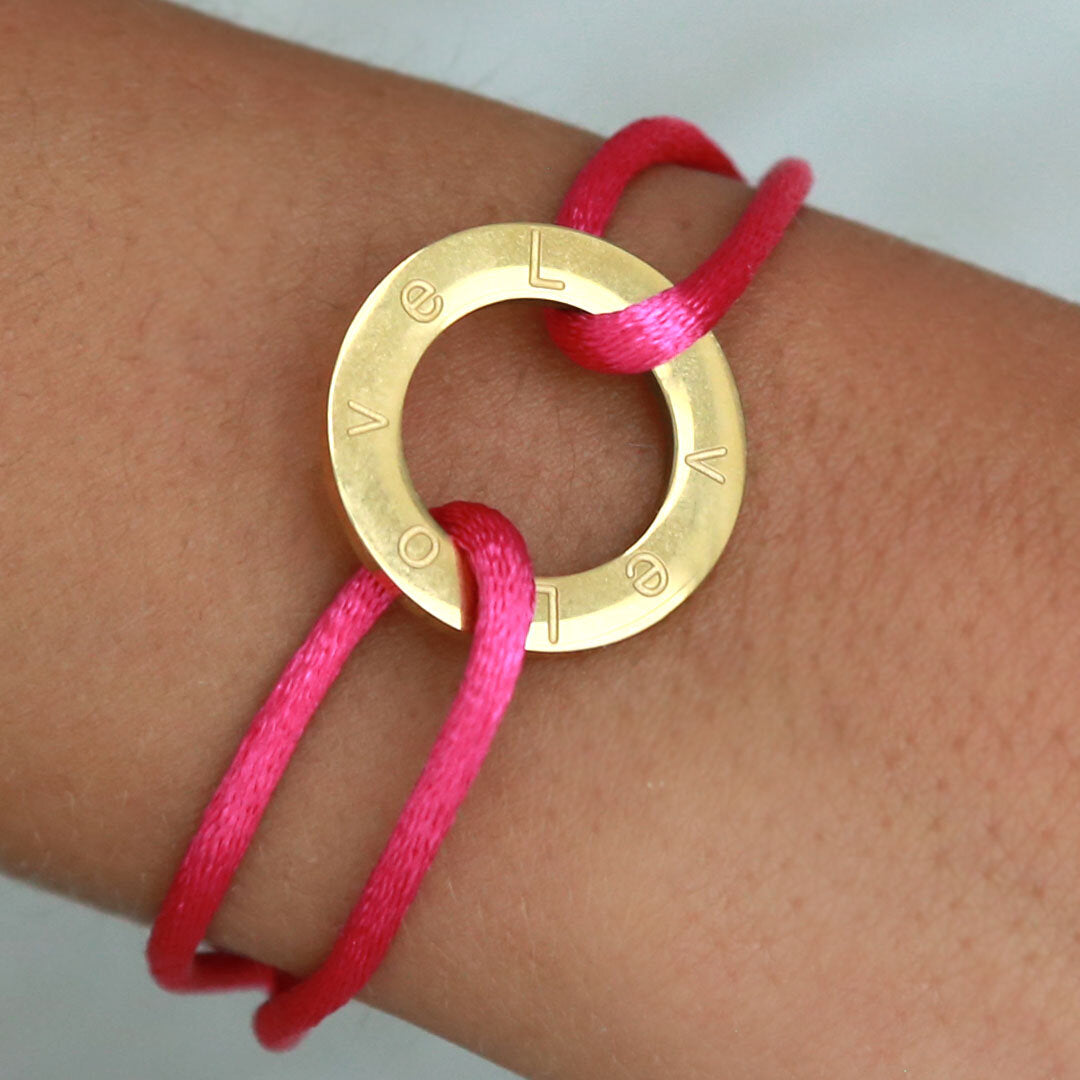 Bracelet circle love hot pink