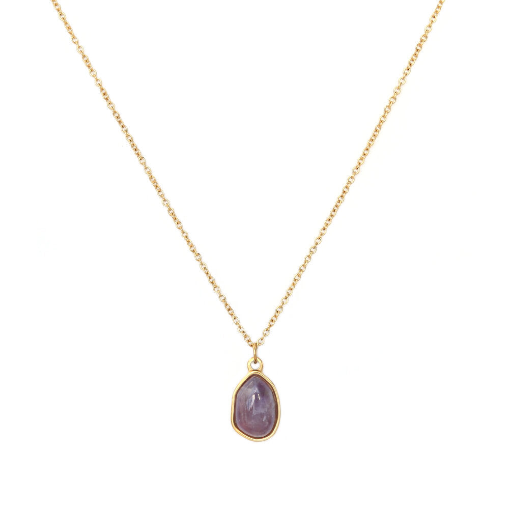 Gouden ketting gemstone amethyst