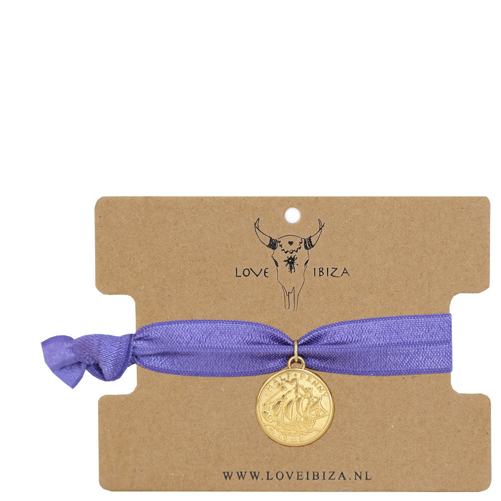 Ibiza armband purple coin