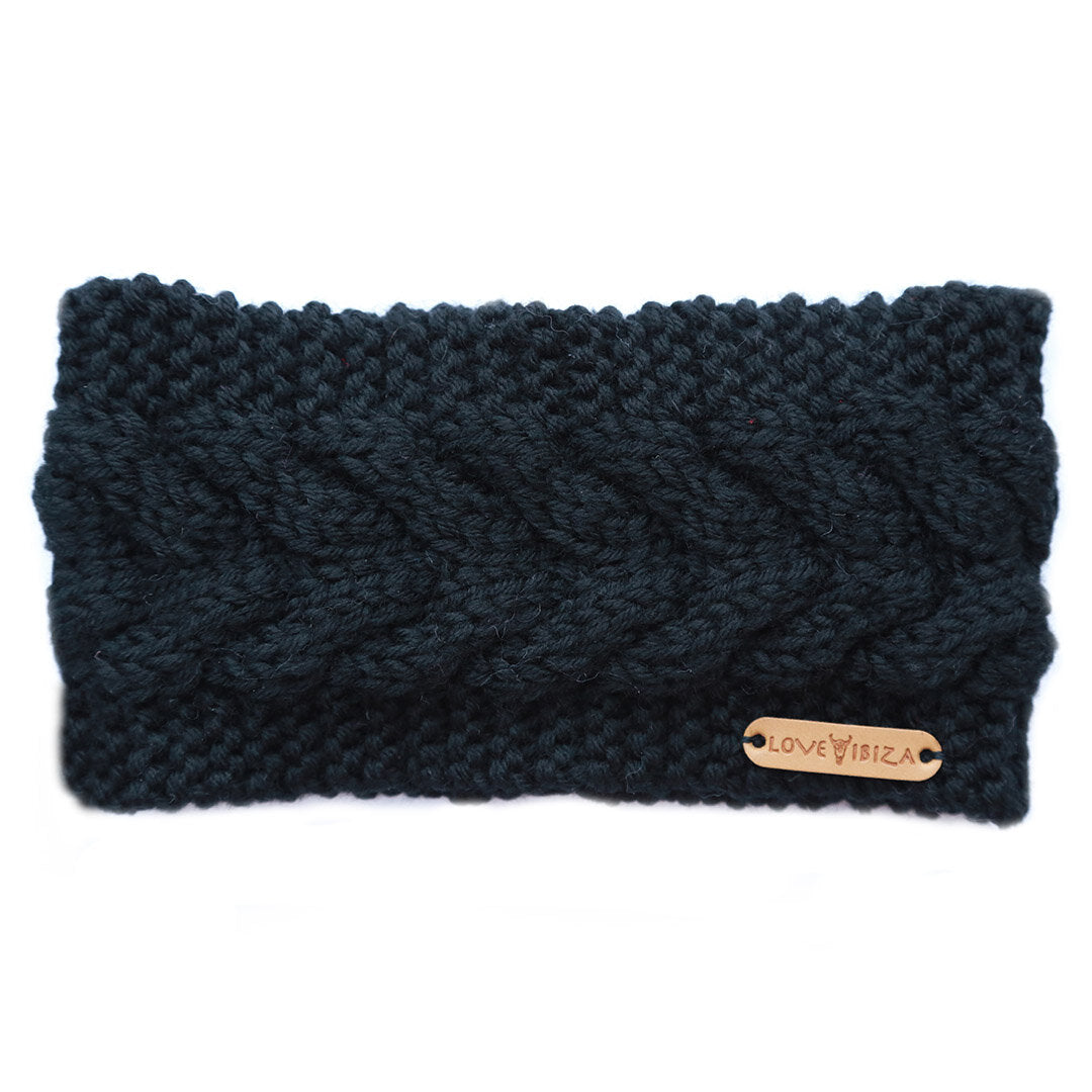 Knitted headband black