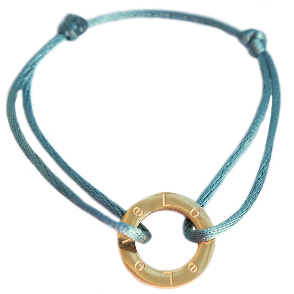 Bracelet circle love dolphin blue