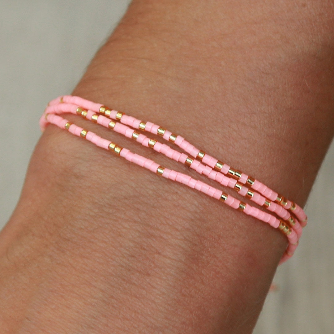 Miyuki armband summer coral