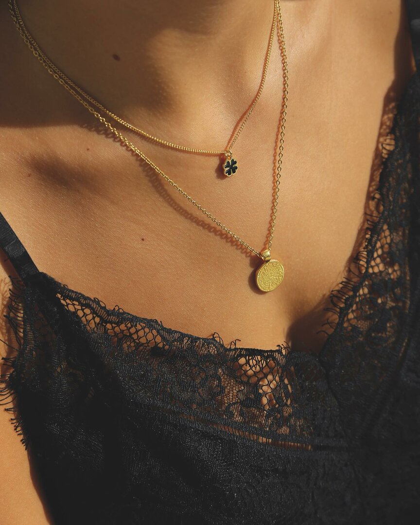 Collier en or lucky clover