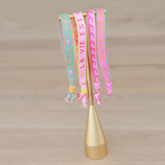 Gewebtes armband love pastel